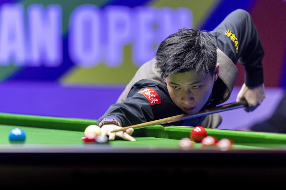 [图]赵心童4-5马奎尔 无缘斯诺克武汉公开赛16强